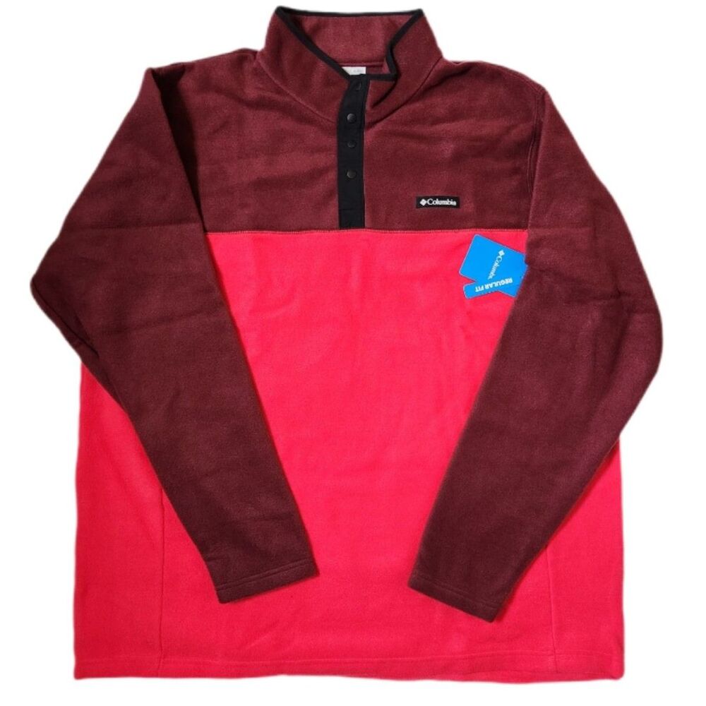 Columbia Steens Mountain Half Snap II Fleece Men’s 3XT 3XL Tall Red Rich Wine